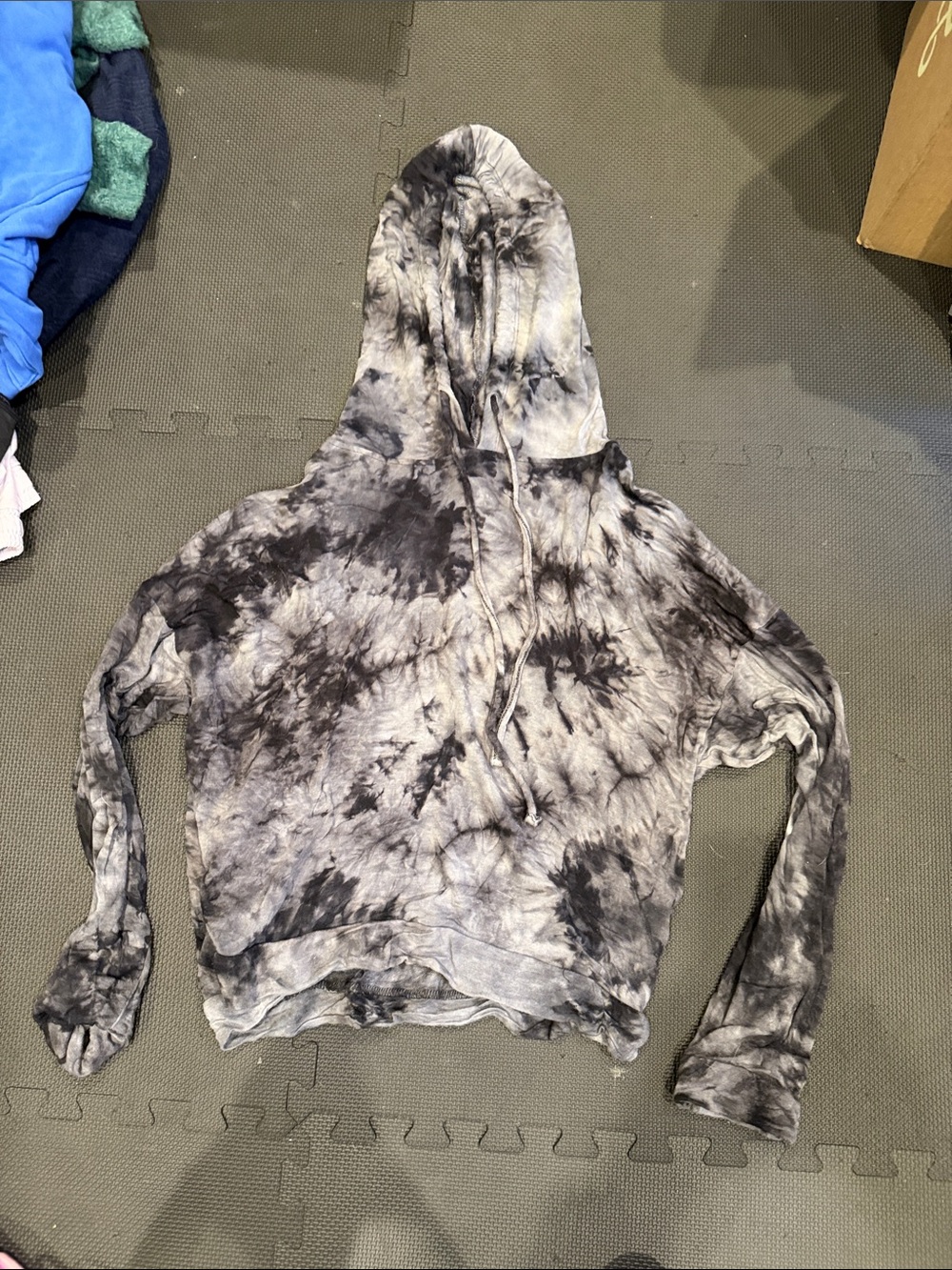 Danskin Tie-Dye Gray Hooded Women's Hoodie